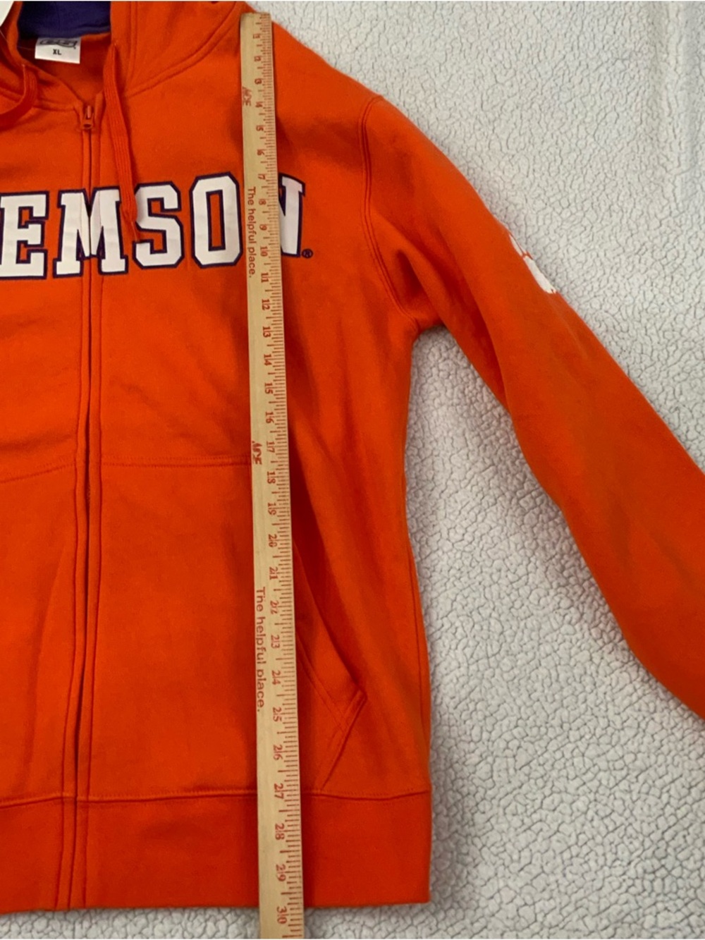 e5 Clemson Tigers Full Zip Jacket Hoodie Pockets Men’s XL NCAA Orange Purple New - Picture 5 of 11